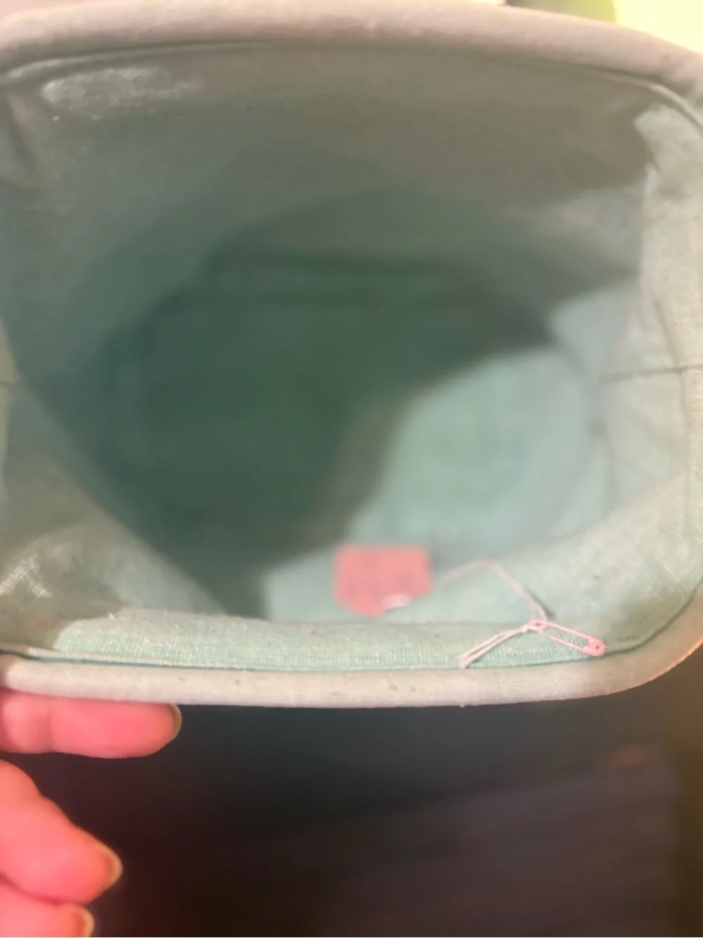 Calm Canvas Storage Bin in Light Mint